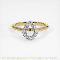 14K White & Yellow Halo Ring Setting Image
