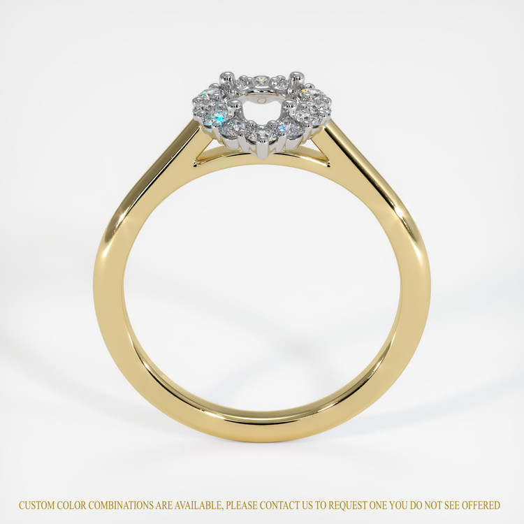 14K White & Yellow Halo Ring Setting