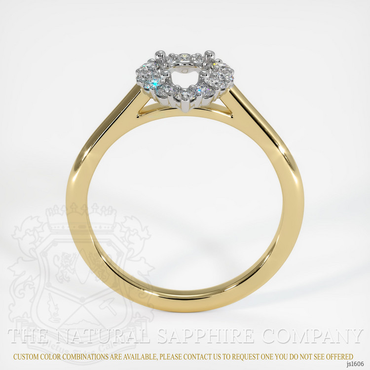 14K White & Yellow Halo Ring Setting