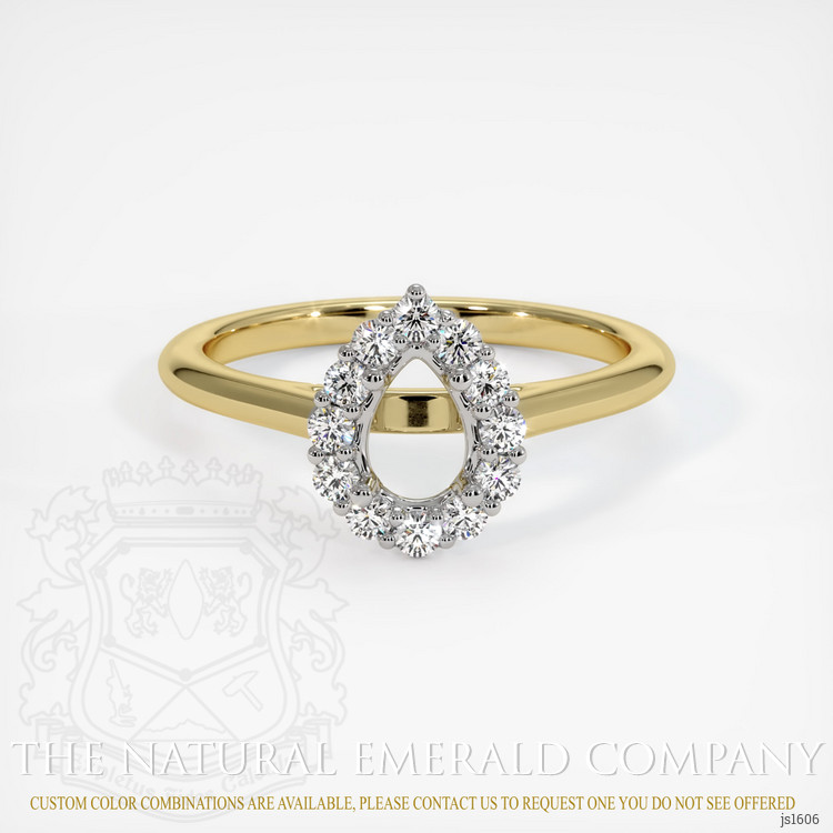 18K White & Yellow Halo Ring Setting