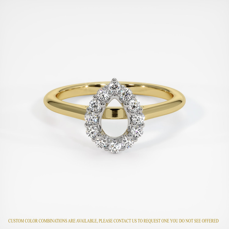 18K White & Yellow Halo Ring Setting