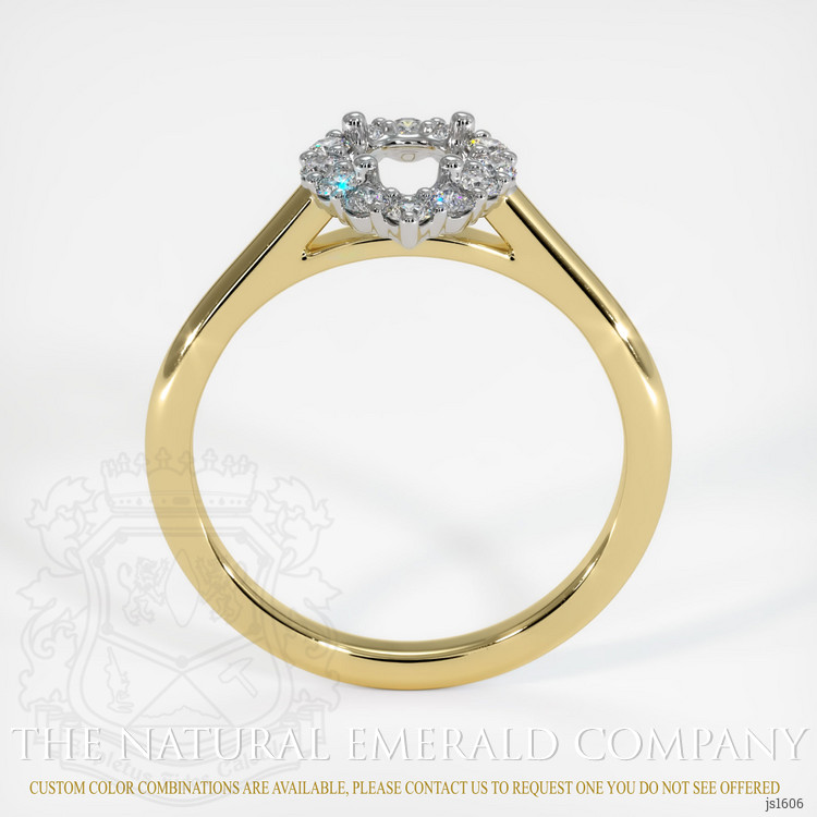 18K White & Yellow Halo Ring Setting
