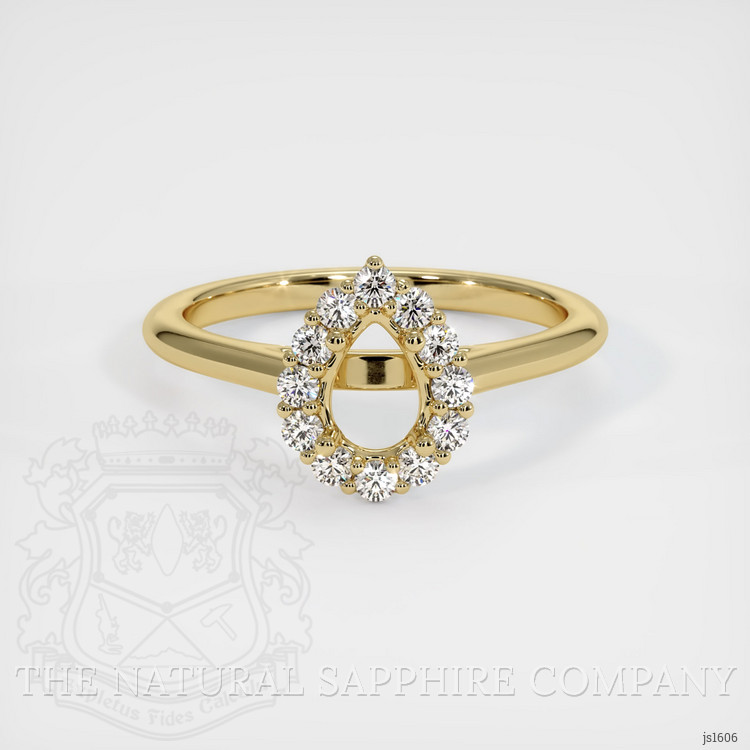 10K Yellow Gold Halo Ring Setting