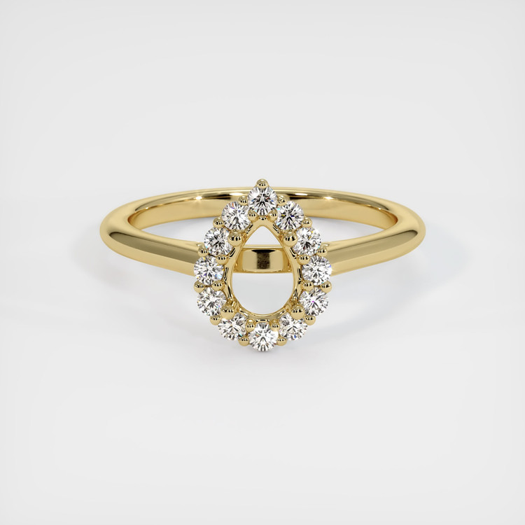 14K Yellow Gold Halo Ring Setting