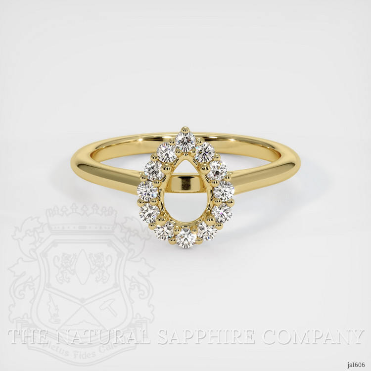 18K Yellow Gold Halo Ring Setting