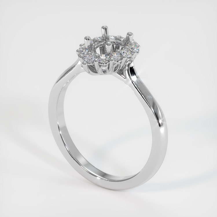 10K White Gold Antique Style Ring Setting
