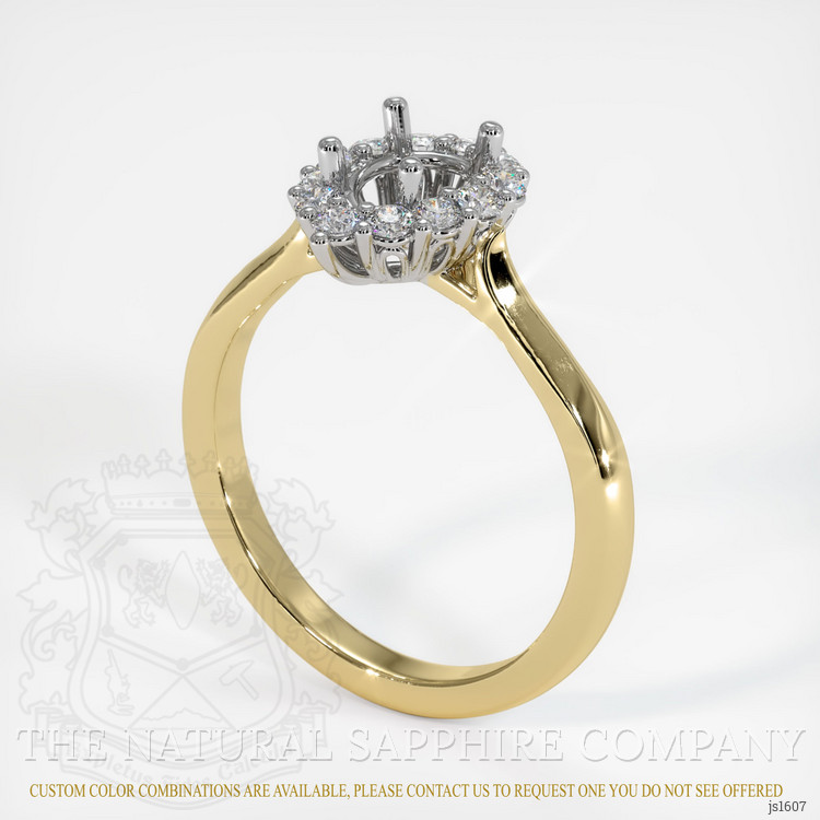 14K White & Yellow Antique Style Ring Setting