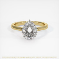 14K White & Yellow Antique Style Ring Setting Image