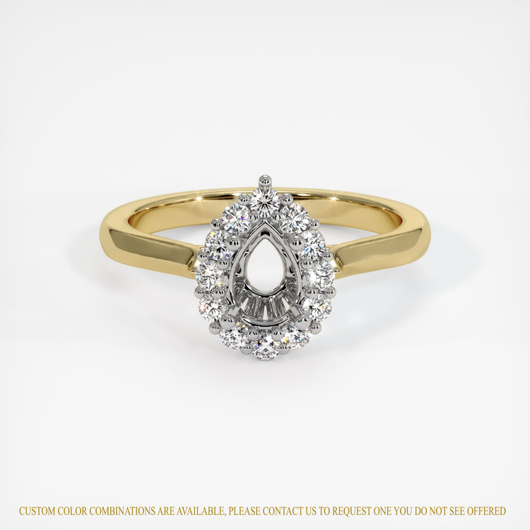 14K White & Yellow Antique Style Ring Setting