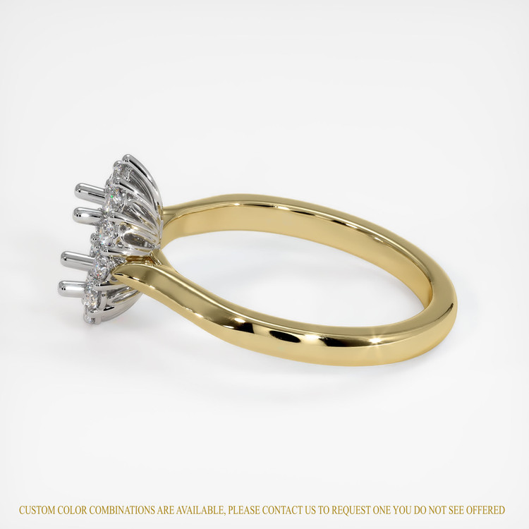 14K White & Yellow Antique Style Ring Setting