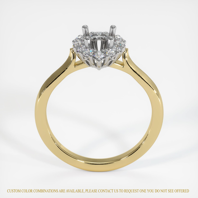 14K White & Yellow Antique Style Ring Setting
