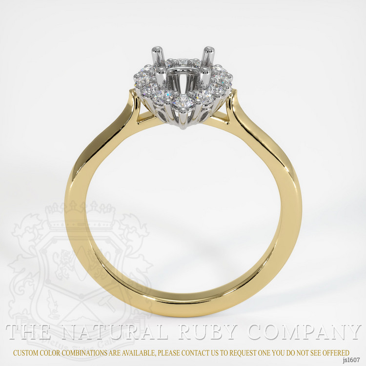 14K White & Yellow Antique Style Ring Setting