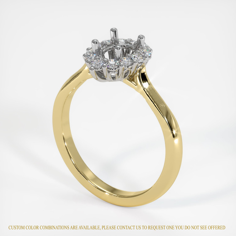 18K White & Yellow Antique Style Ring Setting