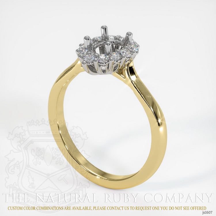 18K White & Yellow Antique Style Ring Setting