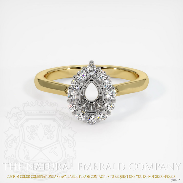 18K White & Yellow Antique Style Ring Setting