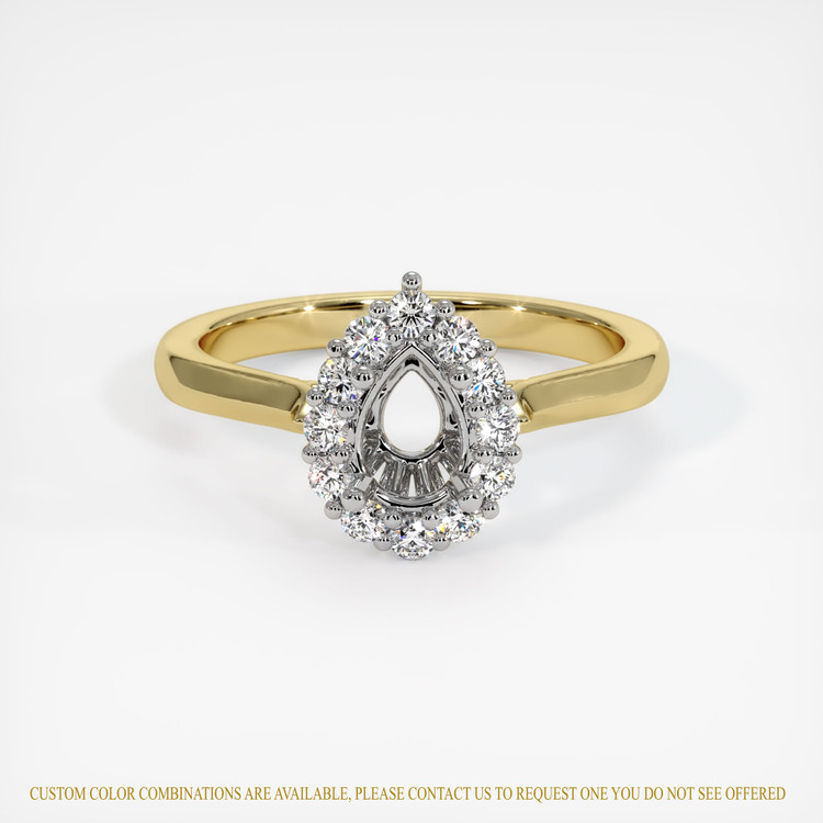 18K White & Yellow Antique Style Ring Setting