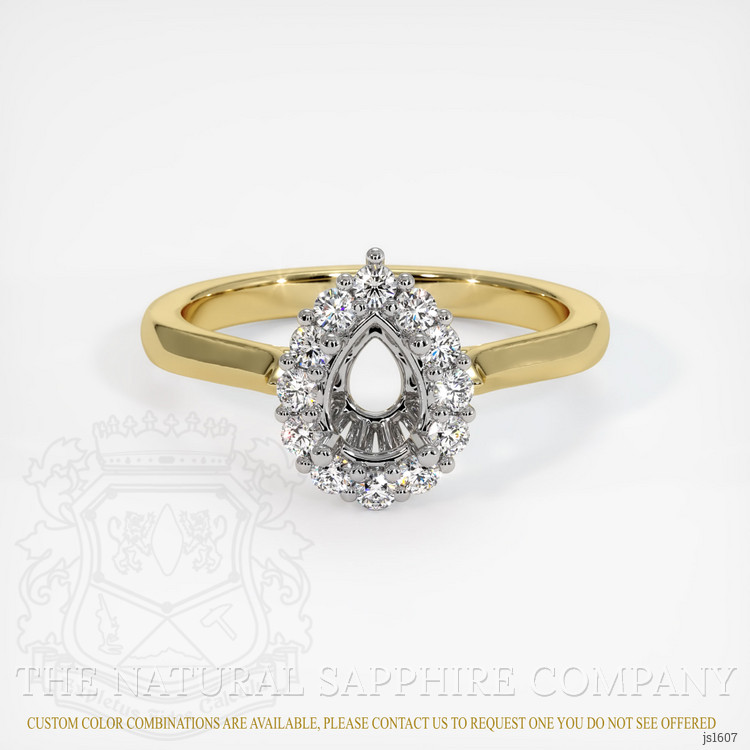 18K White & Yellow Antique Style Ring Setting