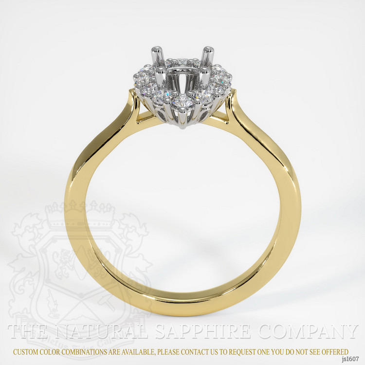 18K White & Yellow Antique Style Ring Setting