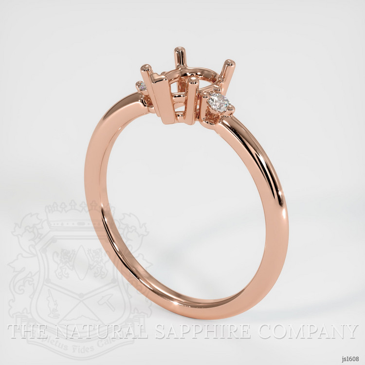 14K Rose Gold Three Stone Ring Setting