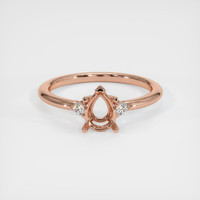 14K Rose Gold Three Stone Ring Setting Image