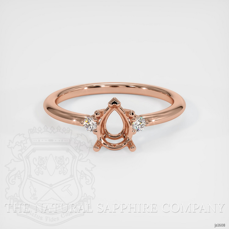 14K Rose Gold Three Stone Ring Setting