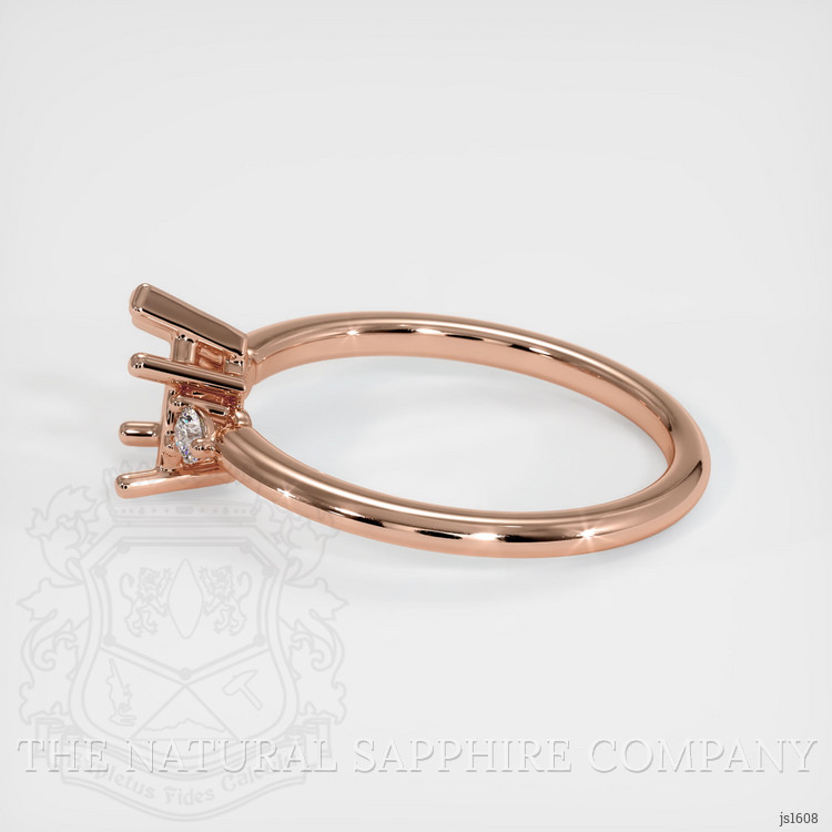 14K Rose Gold Three Stone Ring Setting