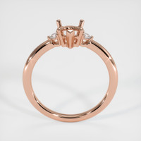 14K Rose Gold Three Stone Ring Setting Image