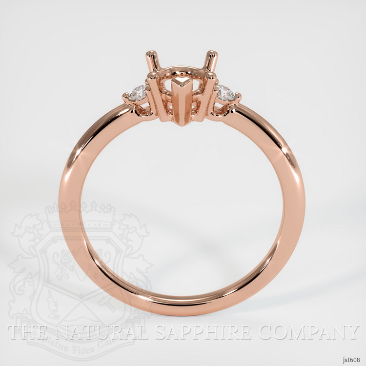 14K Rose Gold Three Stone Ring Setting