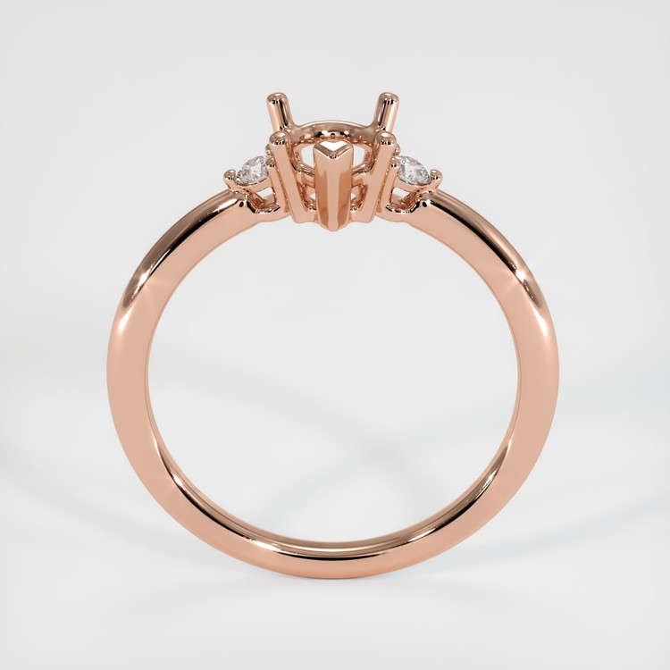 14K Rose Gold Three Stone Ring Setting