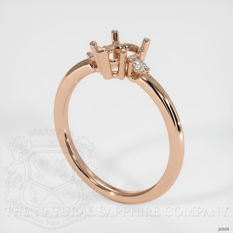 18K Rose Gold Three Stone Ring Setting