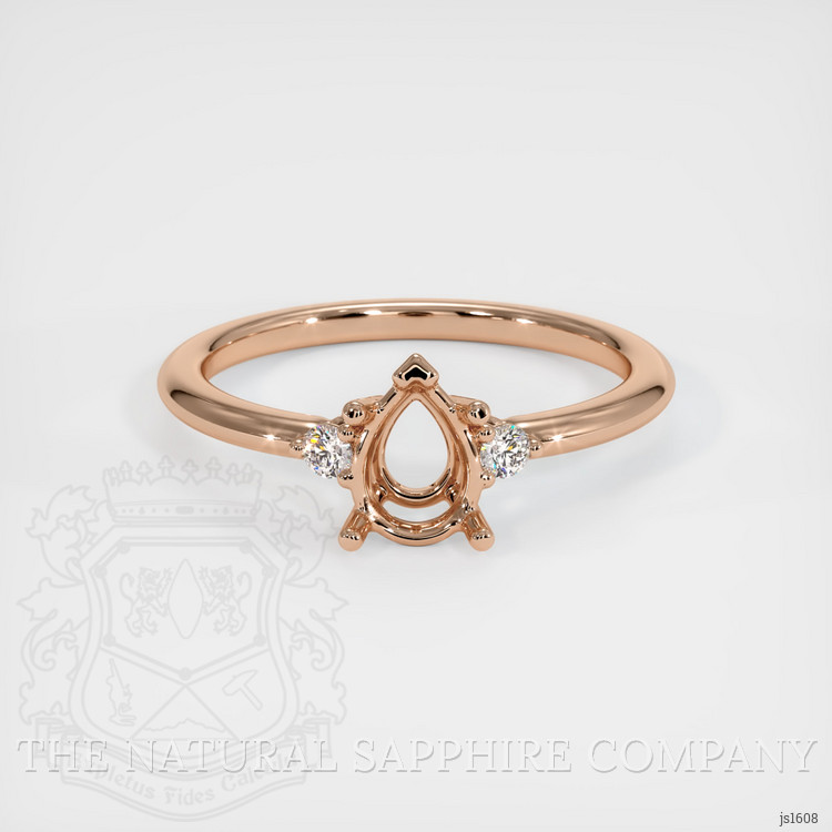18K Rose Gold Three Stone Ring Setting