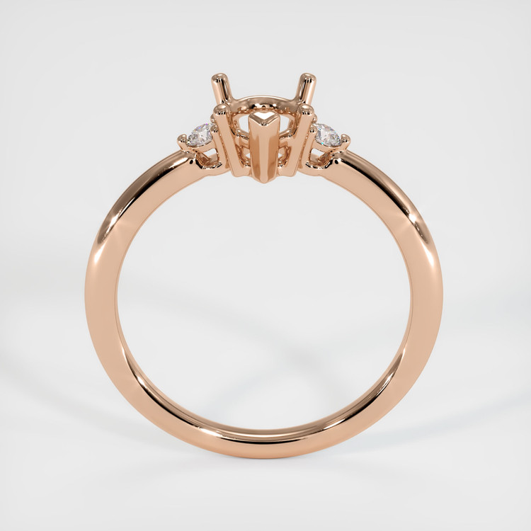 18K Rose Gold Three Stone Ring Setting