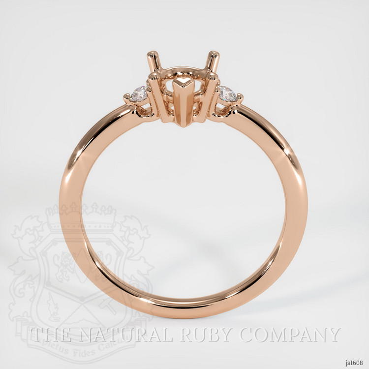 18K Rose Gold Three Stone Ring Setting