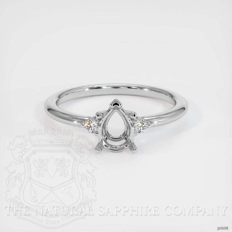10K White Gold Three Stone Ring Setting