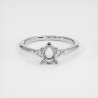 14K White Gold Three Stone Ring Setting Image