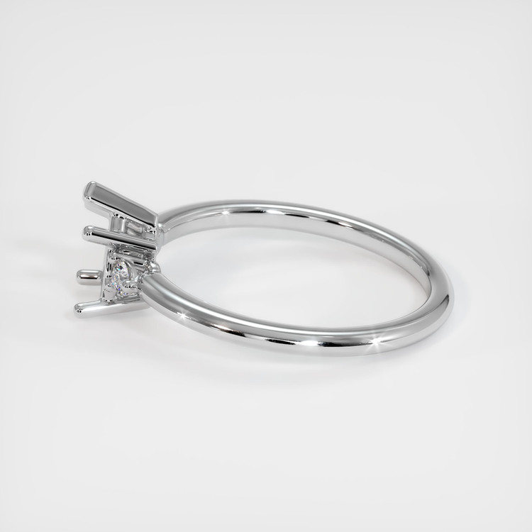14K White Gold Three Stone Ring Setting