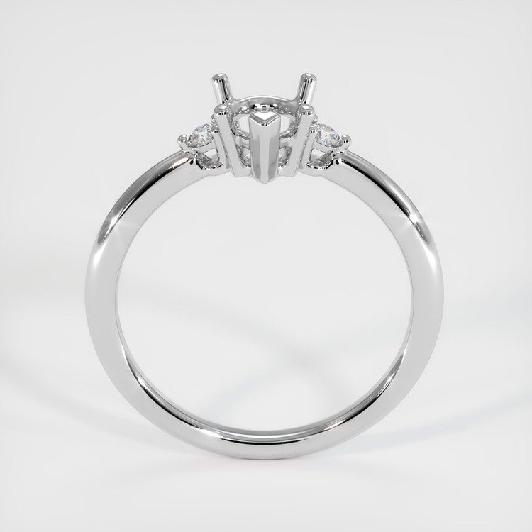 14K White Gold Three Stone Ring Setting