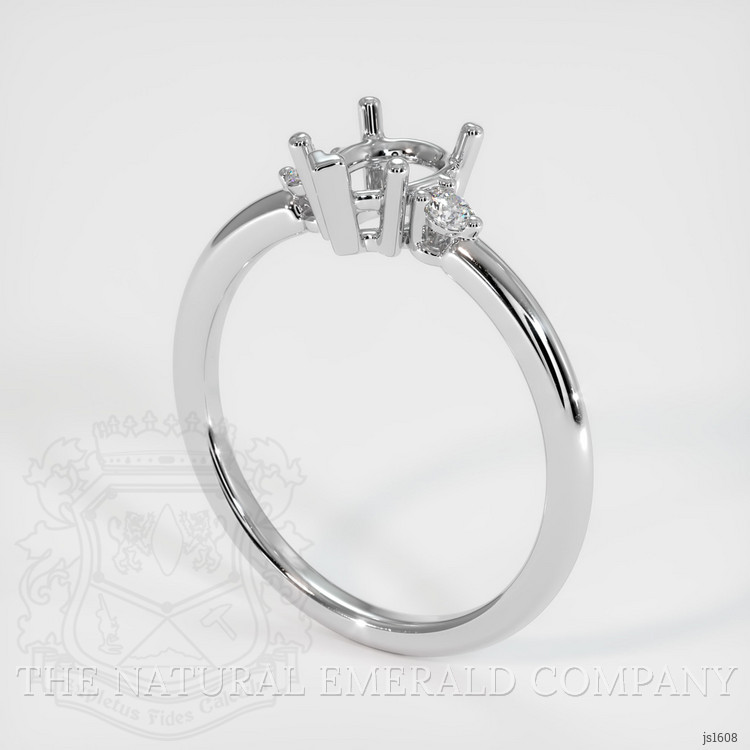 18K White Gold Three Stone Ring Setting