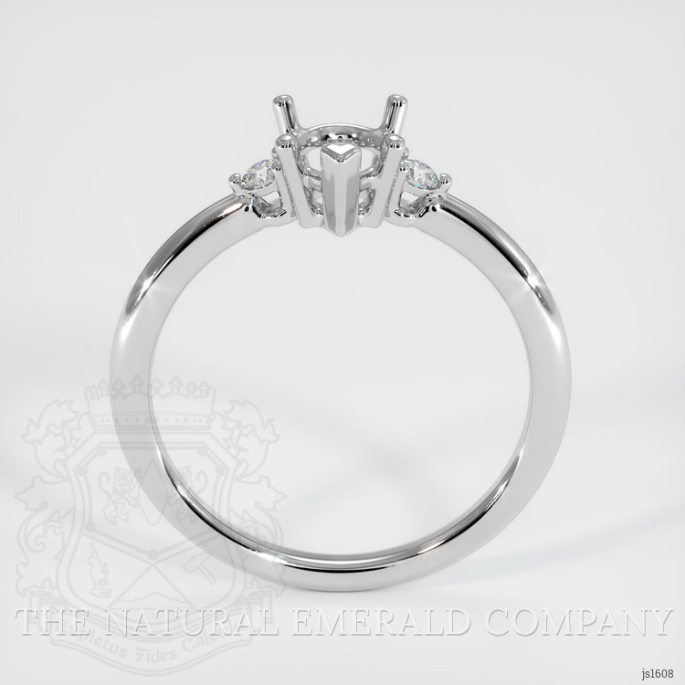 18K White Gold Three Stone Ring Setting