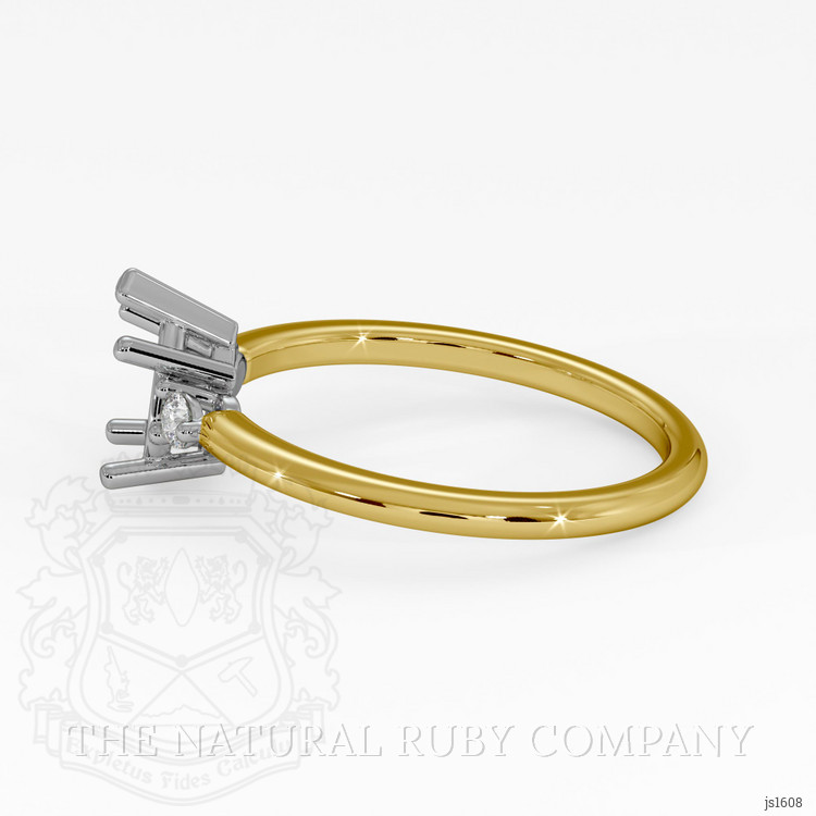 14K White & Yellow Three Stone Ring Setting