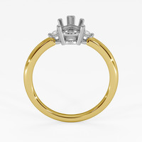 18K White & Yellow Three Stone Ring Setting Image