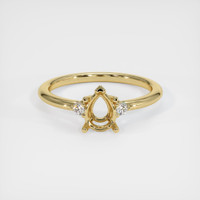 10K Yellow Gold Three Stone Ring Setting Image
