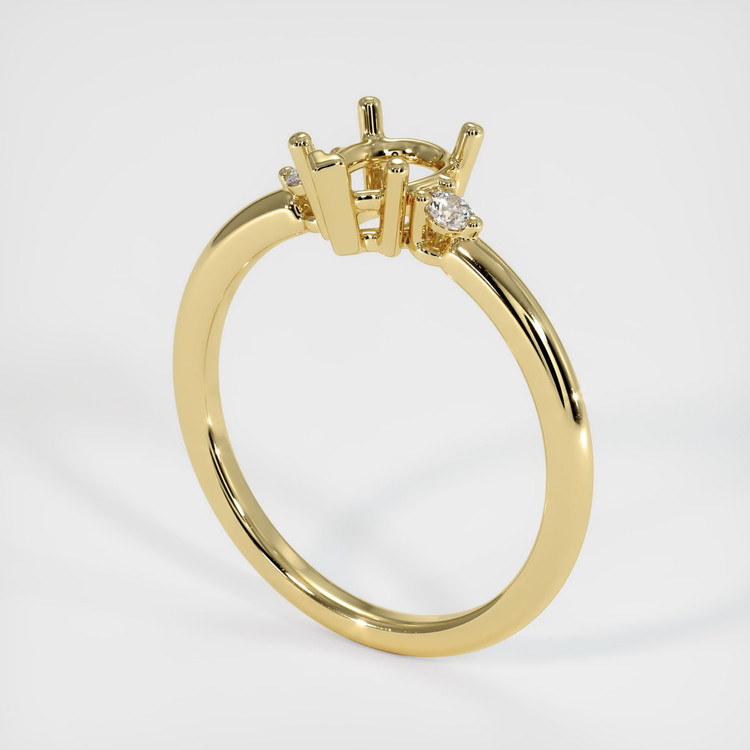 18K Yellow Gold Three Stone Ring Setting