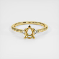 18K Yellow Gold Three Stone Ring Setting Image