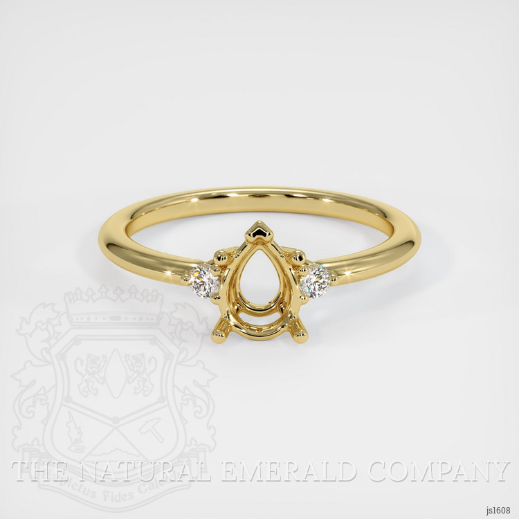 18K Yellow Gold Three Stone Ring Setting