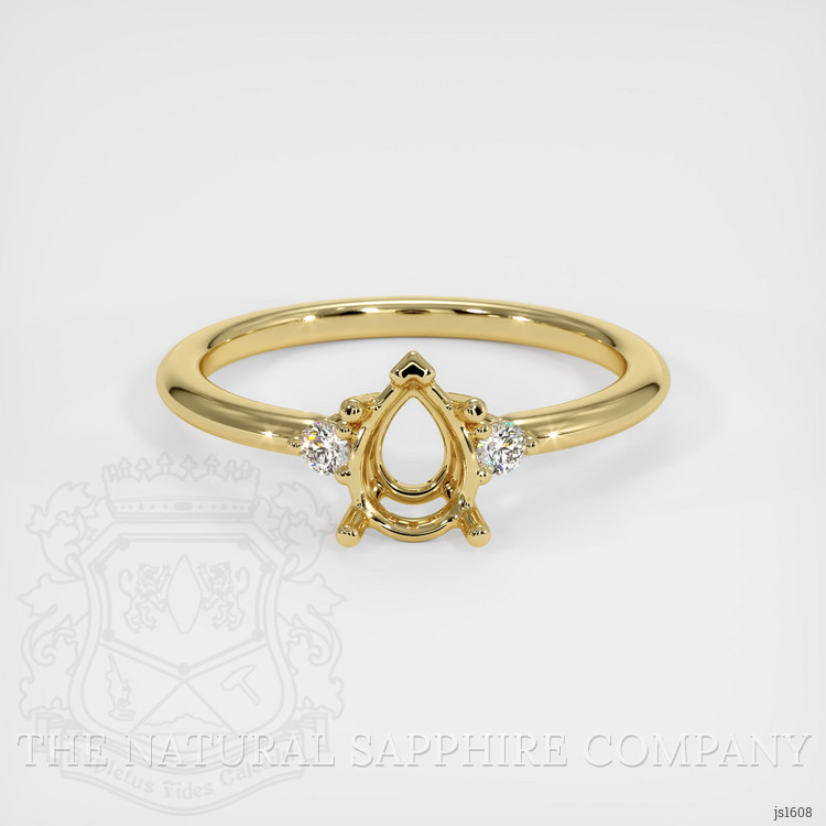 18K Yellow Gold Three Stone Ring Setting