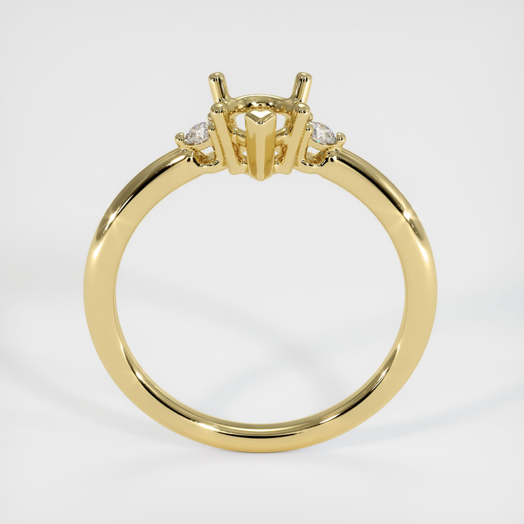 18K Yellow Gold Three Stone Ring Setting