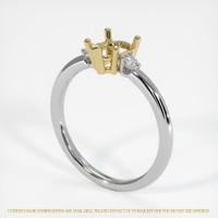 14K Yellow & White Three Stone Ring Setting Video