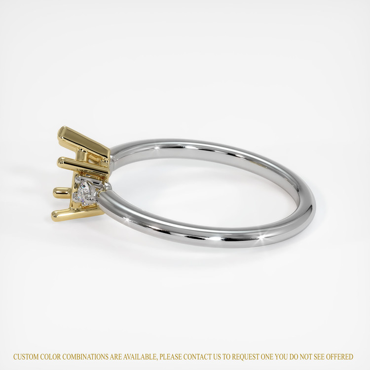 14K Yellow & White Three Stone Ring Setting