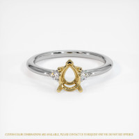 18K Yellow & White Three Stone Ring Setting Image
